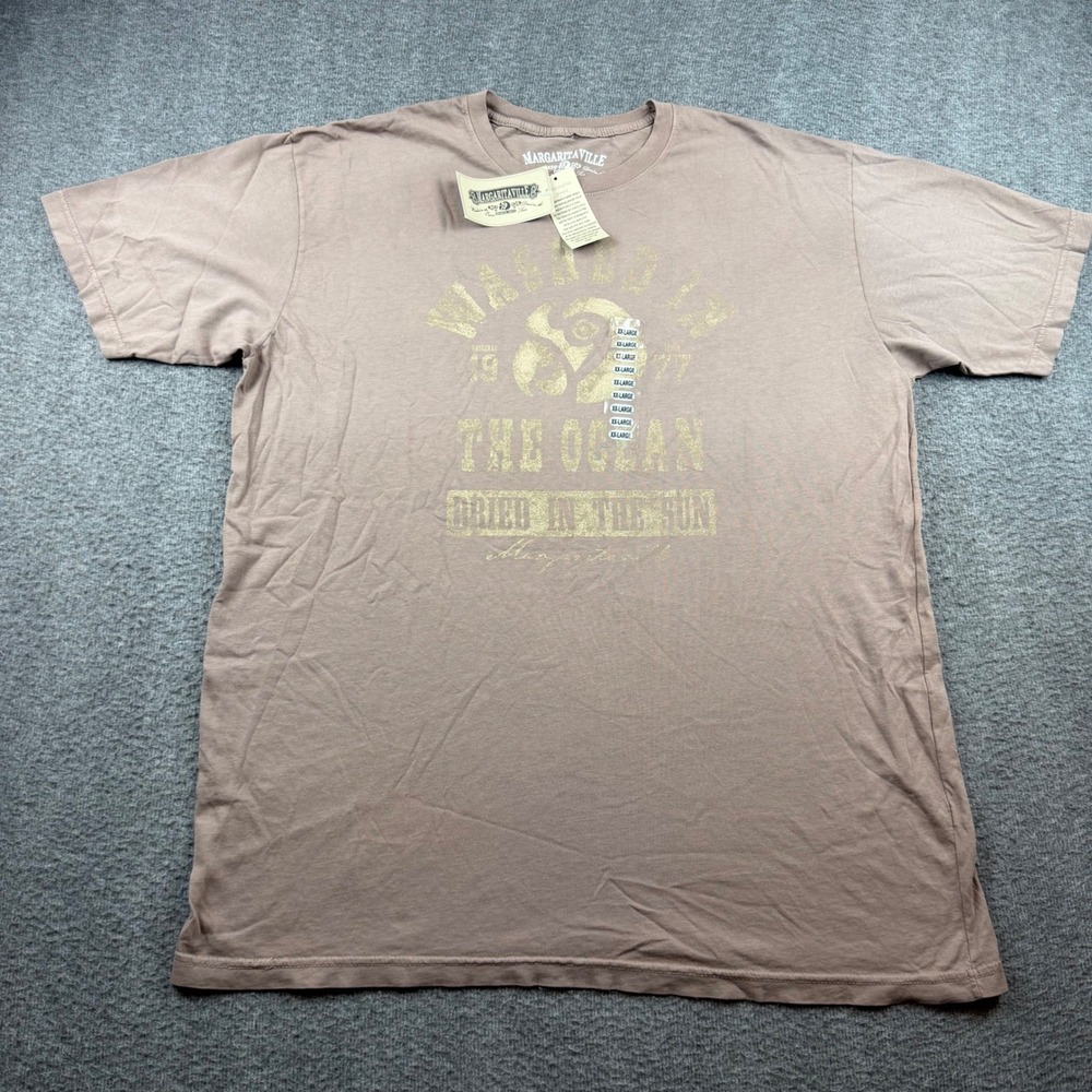 Margaritaville T-Shirt Mens XXL Walnut Washed In The Ocean Graphic Tee MVM114242